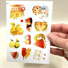 Happy Fruit Food Stickers 4 Sheets Vintage Style Junk Journal Collage