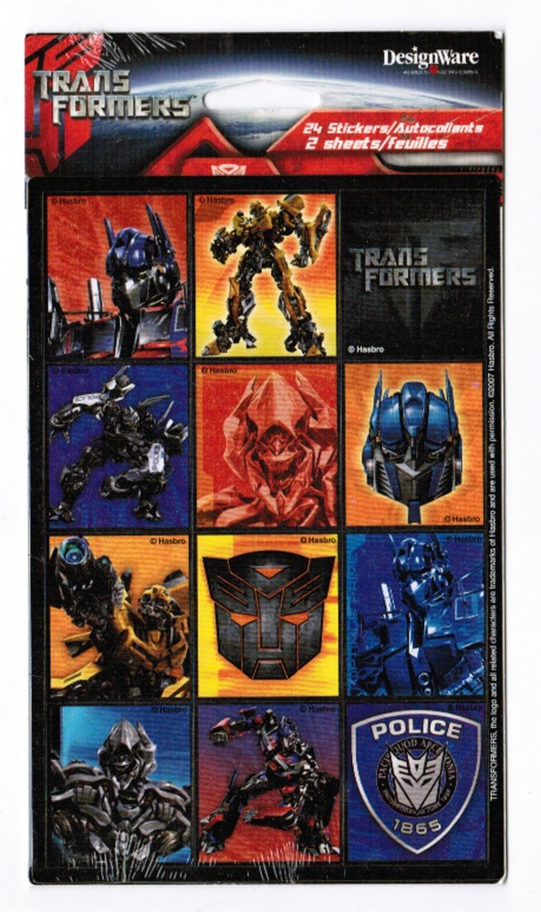 TRANSFORMERS Robot 2007 Bumblebee Optimus Prime Megatron NEW pack Stickers