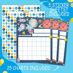 Star Sticker Chart for Kids Behavior -25 Toddler Sticker Reward Chart Incentives
