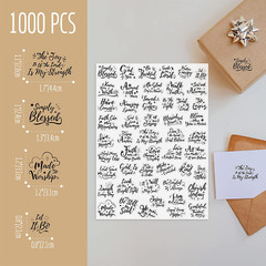 1000 PCS Bible Verse Stickers, Clear Inspirational Pray Stickers Encouraging Scr