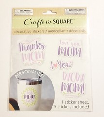 Crafter’s Square Mother’s Day Coffee Mug Decorative Stickers, 2 Packs Stickers