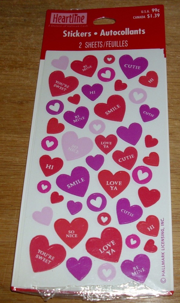 Hallmark Valentine’s Day Stickers Conversation Hearts Love Free Ship Over $15