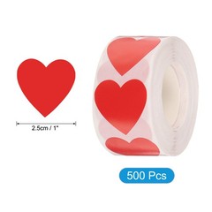 500pcs Red Heart Stickers 1 Inch Self-Adhesive Stickers Label for Shop Home