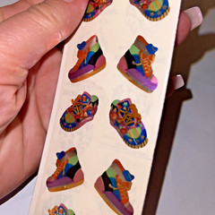 Vintage Sandylion Mylar Colorful Sneakers 1980’s Shoes Metallic Cue Eighties