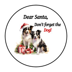 30 Christmas dogs farm animals envelope seals, stickers labels, tags, round