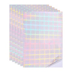 12x8in Holographic Laminate Sheets 6Pcs Sticker Paper Grid Dot Pattern
