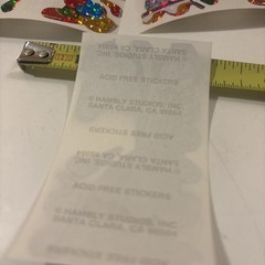 Vtg 1980s stickers Hambly Studios Mylar Foil Shiny Birthday Stickers Set 7 (a83