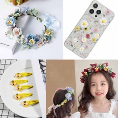 HERZWILD 90Pcs Resin Bee Daisy Flowers Small to Medium, White daisy with bees