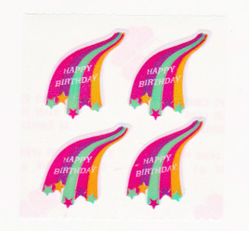 Vintage 80’s Great Seven 7 PEARLY Happy Birthday Rainbows Sticker Mod