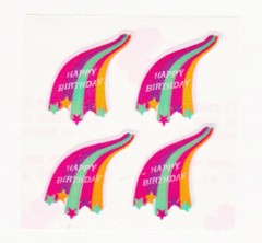 Vintage 80’s Great Seven 7 PEARLY Happy Birthday Rainbows Sticker Mod