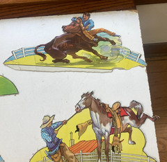 1950’s Vtg Old Western Paper Doll Stand Ups Cowboy/Indian-Cut & Uncut Scrapbook