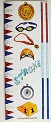 Vintage NRN Designs Swim Team Stickers Borders 12″ Sheet Scrapbook Pool Meet NOS