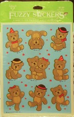 NOS 1979 Ambassador Hallmark FUZZY Stickers Sweet Bears – 2 Sheets Pack SEALED