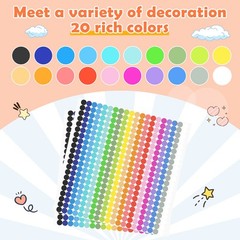 6720 Pcs 1/4 Inch Small Colored Dot Stickers Round Adhesive Labels for Office