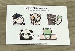 NEW PaperKumaCo Sneak Peak Critters Sticker Sampler Paper Kuma Co Stickers