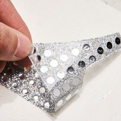 4-Inch SILVER Letter Number Self-Adhesive Rhinestones GEMS STICKERS Party Crafts