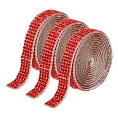 3Roll 3 Yards 8mm Diamond Ribbon Red