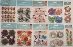 Lot Of 10 JOLEE’S BOUTIQUE Dimensional Scrapbooking Stickers FLOWERS BUTTERFLY