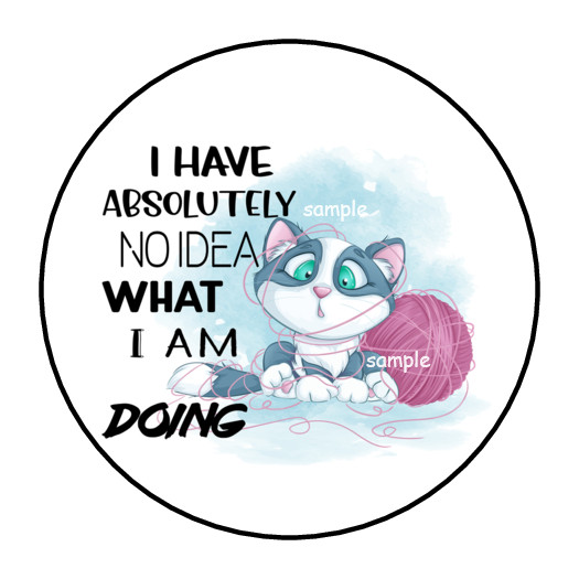 30 FUNNY CAT STICKERS ENVELOPE SEALS LABELS 1.5″ ROUND CUTE SILLY