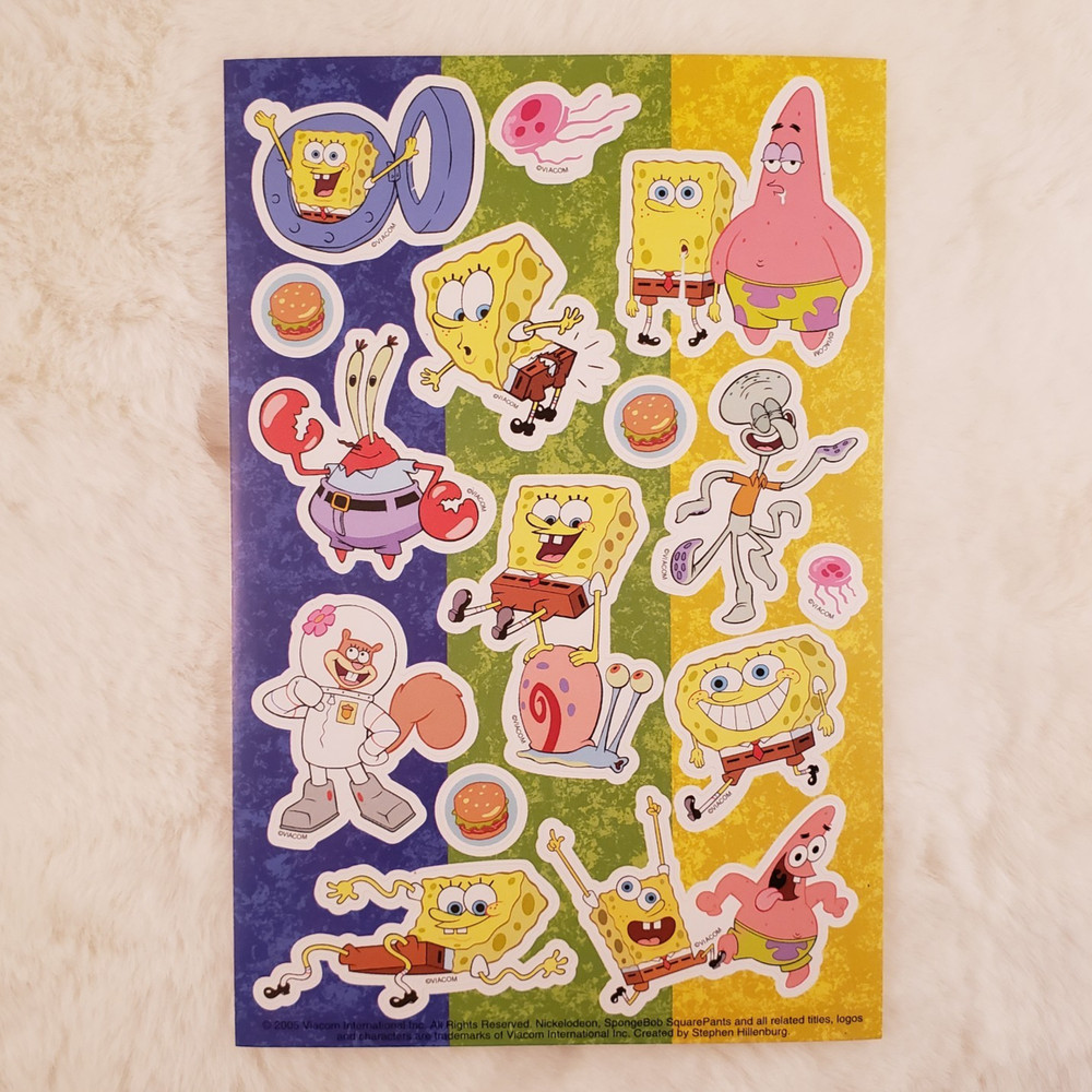 Sponge Bob Square Pants and Friends Sticker Sheet – Year 2010