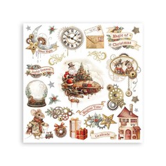 Stamperia Rub-on Kit 6.1×6.1 – 6Pgs -Gear Up for Christmas, DFLRBX03