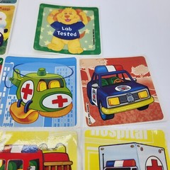 Vintage Medibadge Stickers Emergency Vehicles Farm Animal Fire Truck Police Boat