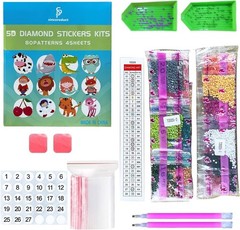 Vibrant 80 Pcs Diamond Stickers for Kids Fun Art Craft Kit for All Seasons
