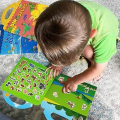 3 Set Reusable Sticker Books for Kids Ocean Zoo Animals Dinosaur Age 3-5