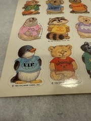 Vintage 1980 Hallmark Sticker Sheet Shirt Tales Tails ONE SHEET Walrus Beaver