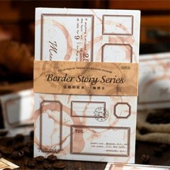 32Pcs Retro Tags Stamp Frame Paper Stickers Junk Journal Card Scrapbook Supplies