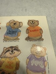 Vintage 1980 Hallmark Sticker Sheet Shirt Tales Tails ONE SHEET Walrus Beaver