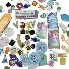 Huge lot CHIPBOARD And EPOXY TAGS Scrapbooking Embellishments Paper Art Stamping