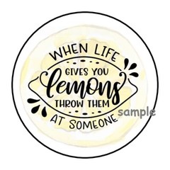 30 LEMONS ENVELOPE SEALS LABELS STICKERS 1.5″ ROUND LIFE GIVES YOU LEMONS FUNNY