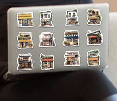 10pcs Gorgeous Store Front Stickers- Scrapbook, Journal, DIY Crafts & Cards