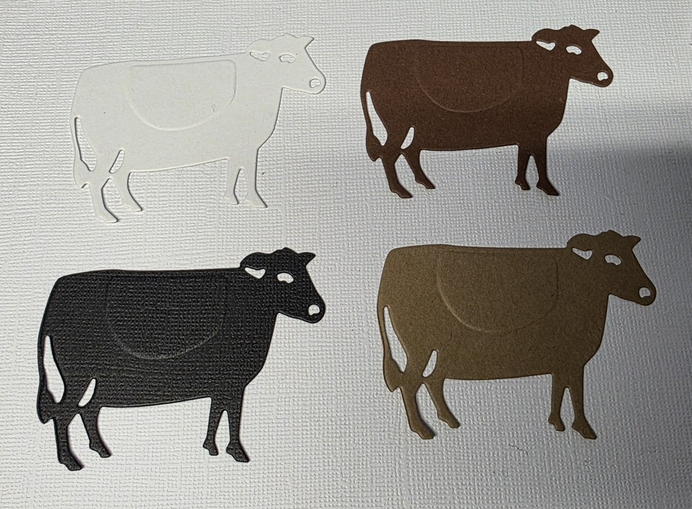Cow Die Cut Cardstock Embellishments For Scrapbooking Card Making 8 Pieces