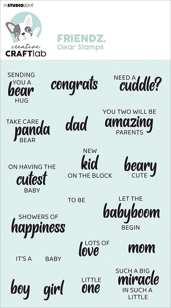 STUDIO LIGHT – CLEAR ACRYLIC STAMPS – BABY TEXT