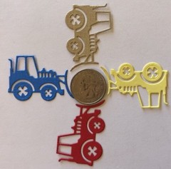 TRACTOR Die-Cuts(6pc)Approx 1-3/4”x 1-1/4″ Kids•Mud•Dirt•Farm•Heavy Equipment•
