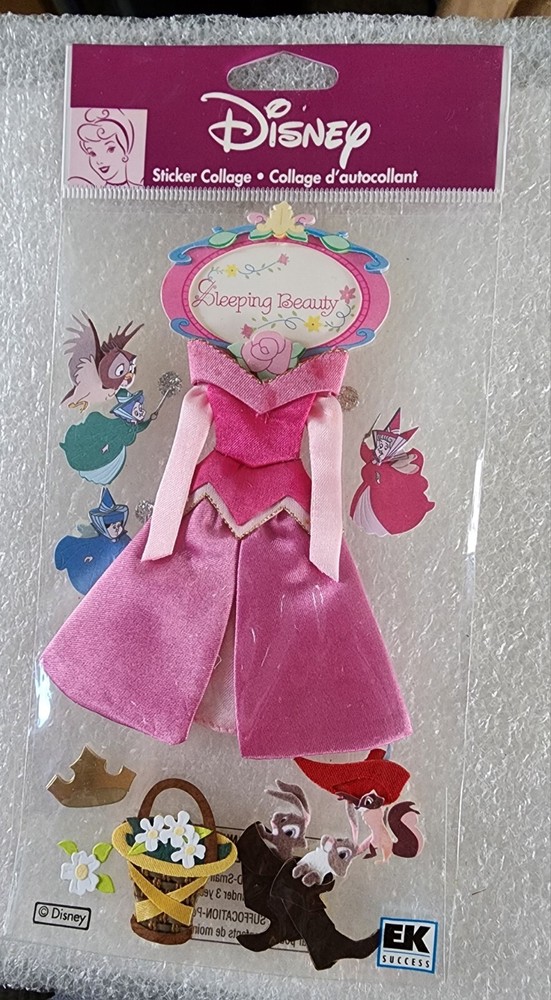 DISNEY PRINCESS AURORA’S PINK DRESS~11-Piece Scrapbooking Sticker Set-FREE SHPG!