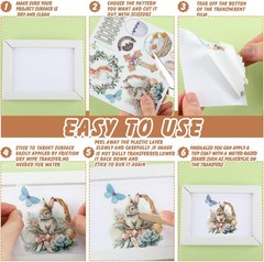 25 Sheets Easter Rub on Transfers Stickers for Crafts As the Pictures Shown