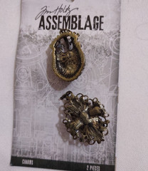 Tim Holtz Assemblage Metal Silver Chain 18″ Shabby Deco Glam 2 Pieces Charms