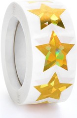500 PCS Holographic Gold Star Stickers, 1 inch Self Adhesive Metallic Glitter…