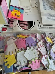 Huge Lot( 50) Scrapbooking/craftbox/Sticker/Glitter/Ribbon/Glue gun/pinks/pastel