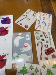 mrs grossman stickers lot christmas Opalescent Snowflakes Polar Bears Candy Cane