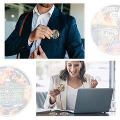 10 Pcs Dumpster Fire Challenge Coins Dumpster Fire and Skull Desk Accessories