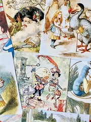 Alice In Wonderland Junk Journal Scrapbook Kit 20 Vintage Themed Pictures #WA2