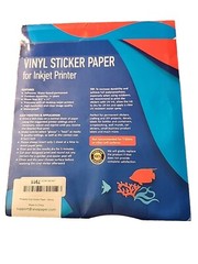 Printable Vinyl Sticker Paper Waterproof Decal Paper Inkjet Printer 15 Sheet NEW