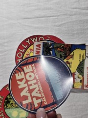 Lot Vintage Style Travel Stickers 7 New Matte 3M Peel Off Popular Destinations