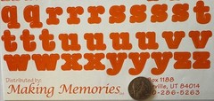 SOLID ORANGE 3/4” ALPHABET Stickers(2 sheets)Making Memories•Letters•Number•Word