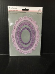 Recollections Sophia Removable Oval Frame Stickers 6pc New Lavender Shabby Chic