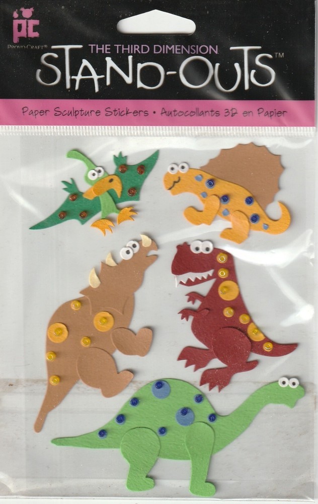 Stand-Outs by Provo Craft 3D EXTINCT DINOSAURS Theme 96128 Fast FREE Ship!